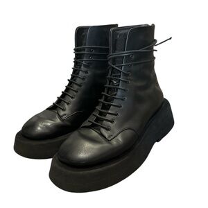 Marsell Black Leather Platform Boots